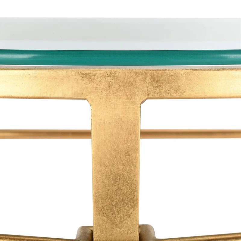 Console SAFAVIEH Couture Zelda en verre, doré antique - 36 po L x 15 po P x 31 po H - 36L x 15P x 31H