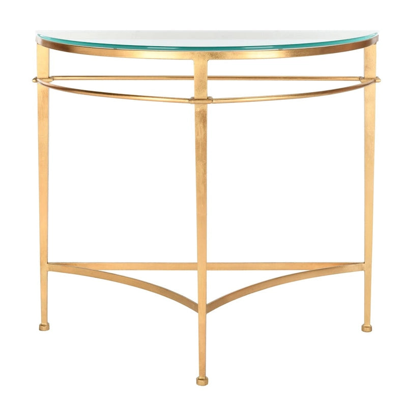 Console SAFAVIEH Couture Zelda en verre, doré antique - 36 po L x 15 po P x 31 po H - 36L x 15P x 31H
