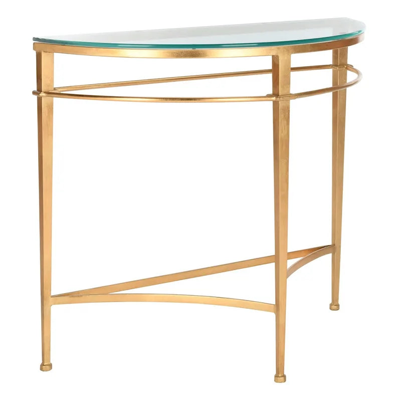 Console SAFAVIEH Couture Zelda en verre, doré antique - 36 po L x 15 po P x 31 po H - 36L x 15P x 31H