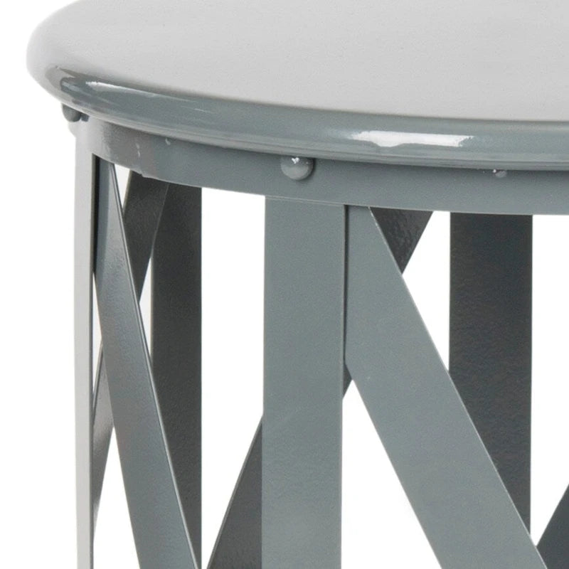 Tabouret en fer à treillis gris Soultana de SAFAVIEH - 14 x 14 x 20.7 - 14 larg. x 14 prof. x 20 haut.