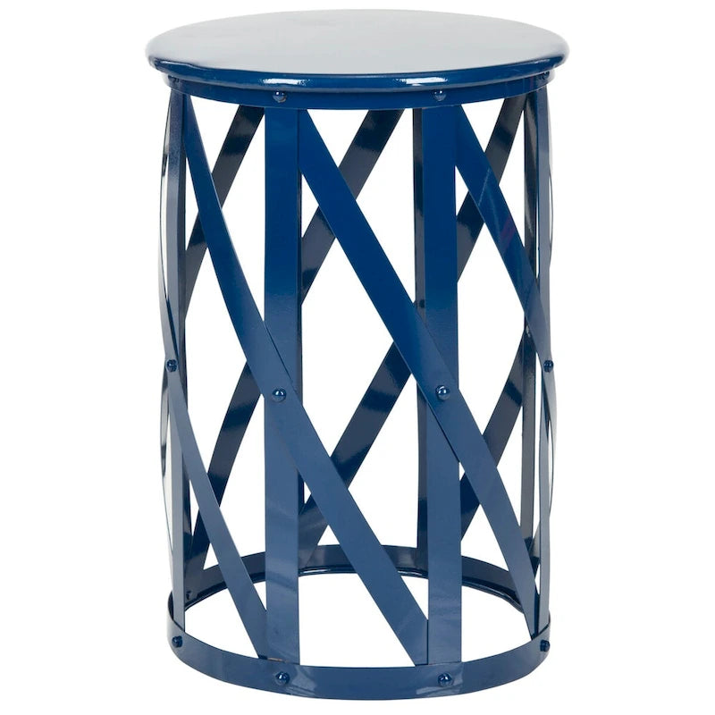 Tabouret en fer à treillis gris Soultana de SAFAVIEH - 14 x 14 x 20.7 - 14 larg. x 14 prof. x 20 haut.