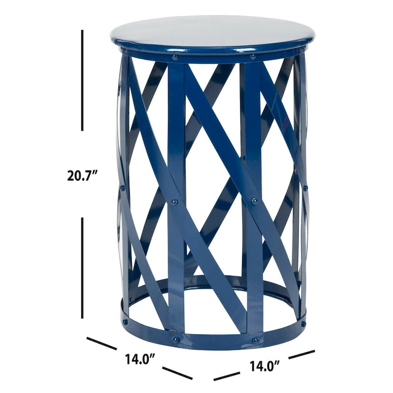 Tabouret en fer à treillis gris Soultana de SAFAVIEH - 14 x 14 x 20.7 - 14 larg. x 14 prof. x 20 haut.