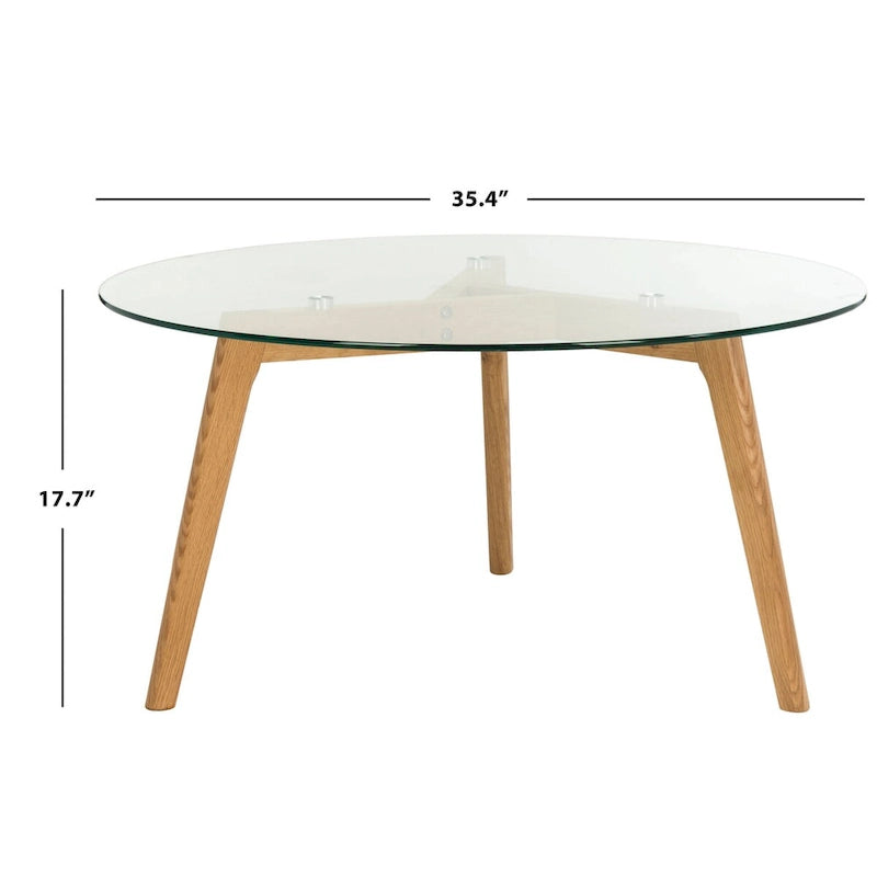Table basse ronde en verre SAFAVIEH Rachelle Mid-Century - 35,4 x 35,4 x 17,7 - 35L x 35P x 18H