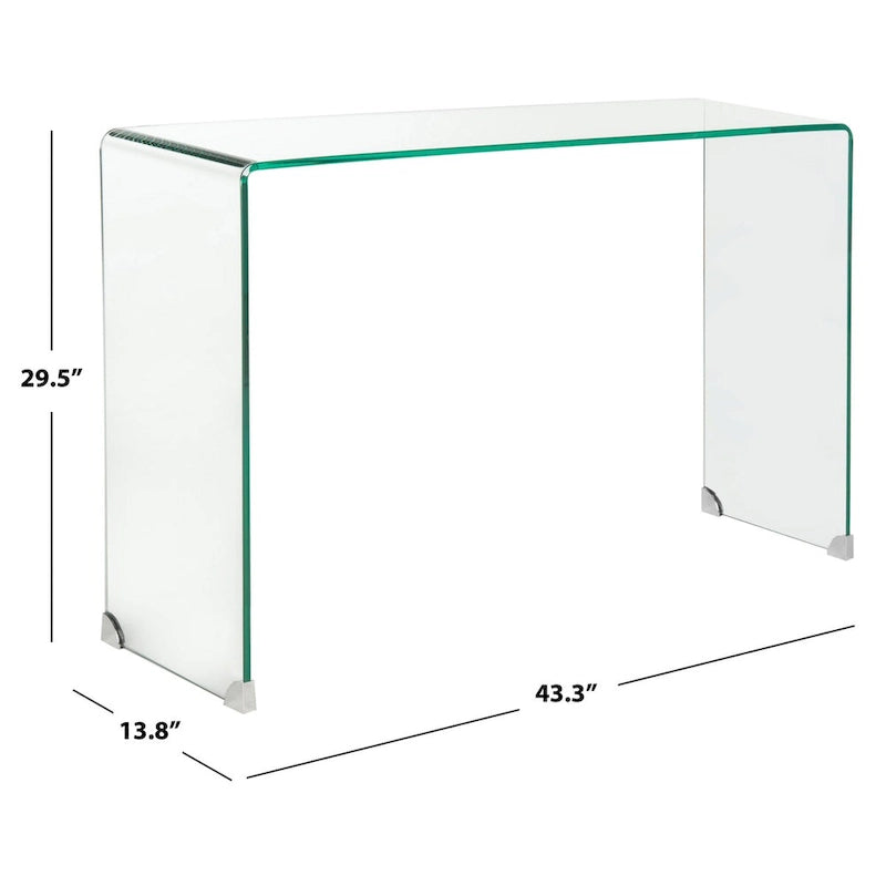 SAFAVIEH Table console transparente Jerri - 43.3 x 13.8 x 29.5 - 43L x 14P x 30H