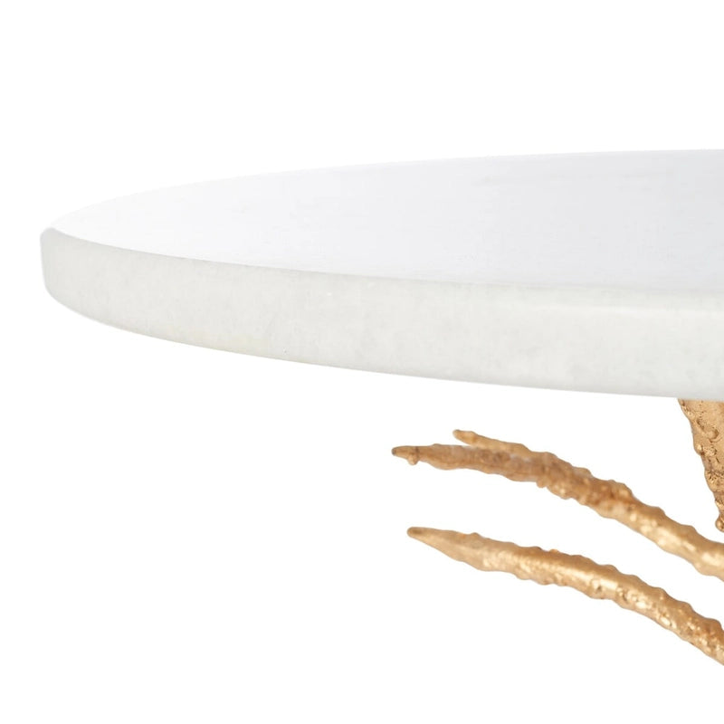 SAFAVIEH Ailene Hidden Treasures - Table d'appoint en granit blanc et laiton - 20 x 20 x 24.6 - 20L x 20P x 25H