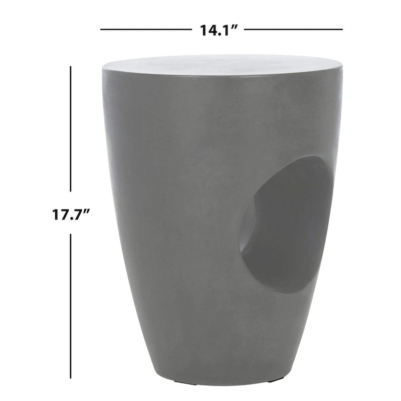 Table d'appoint SAFAVIEH Hadil en béton, intérieur/extérieur - 14,1 x 14,1 x 17,7 - 14L x 14P x 18H