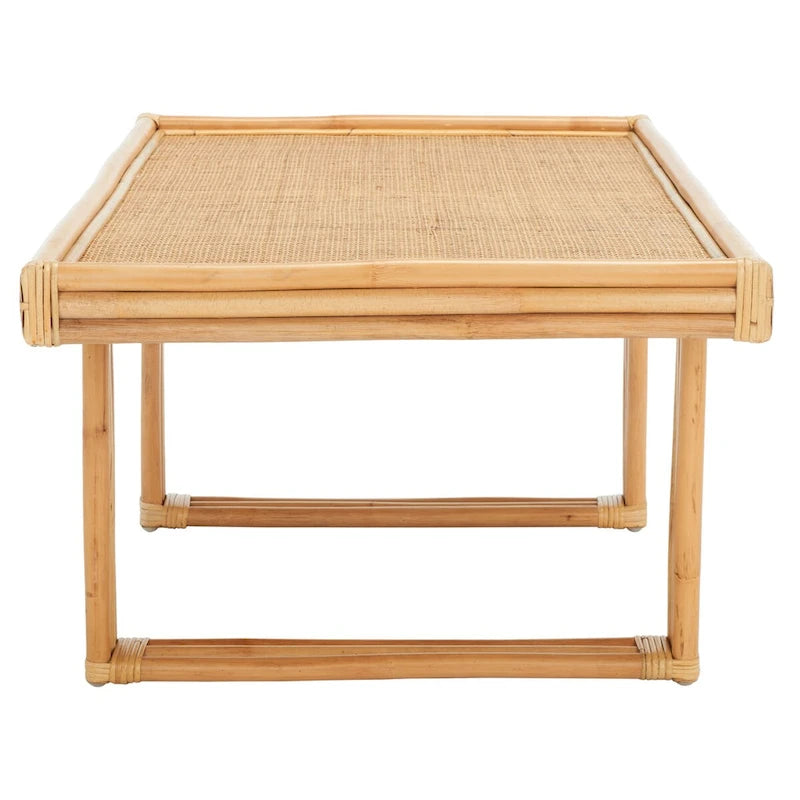 SAFAVIEH Gerdhilde Table basse rectangulaire en rotin, style bohème tropical et côtier - 47 po L x 24 po P x 18 po H - 47L x 24P x 18H