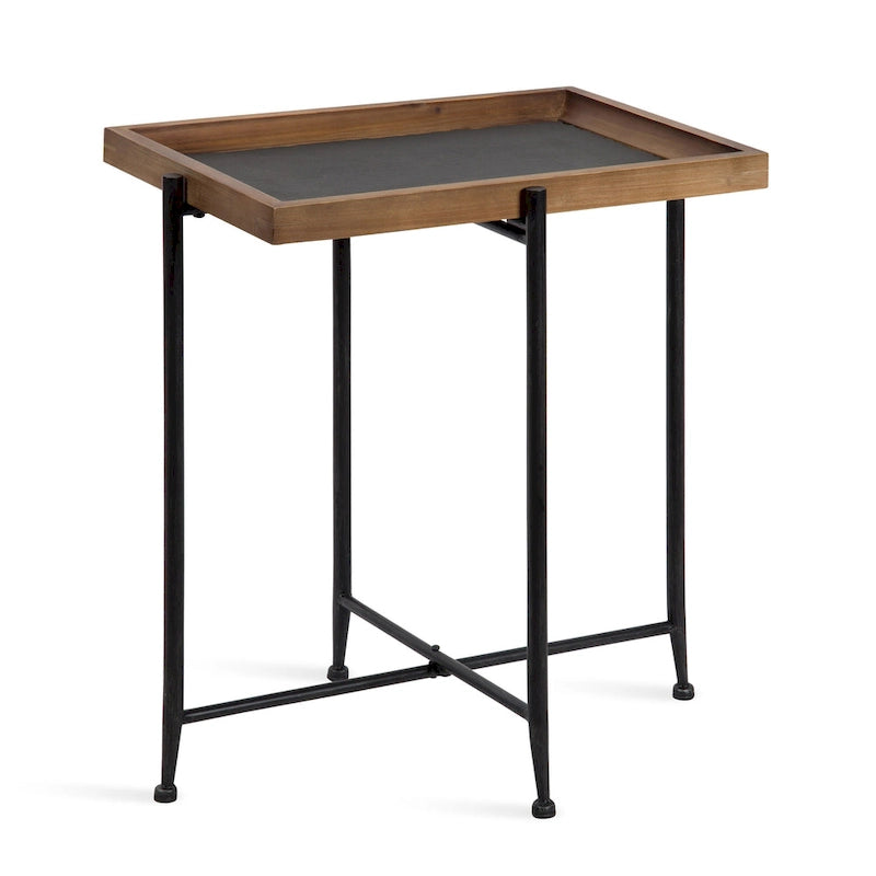 Table d'appoint Kate and Laurel Macabe en bois et fer - 19,75x13,5x23,25