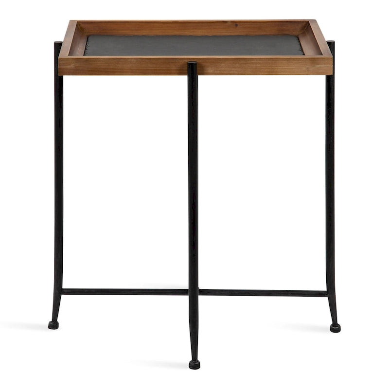 Table d'appoint Kate and Laurel Macabe en bois et fer - 19,75x13,5x23,25