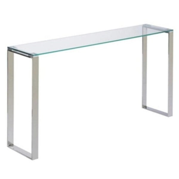 Console en verre au fini chrome