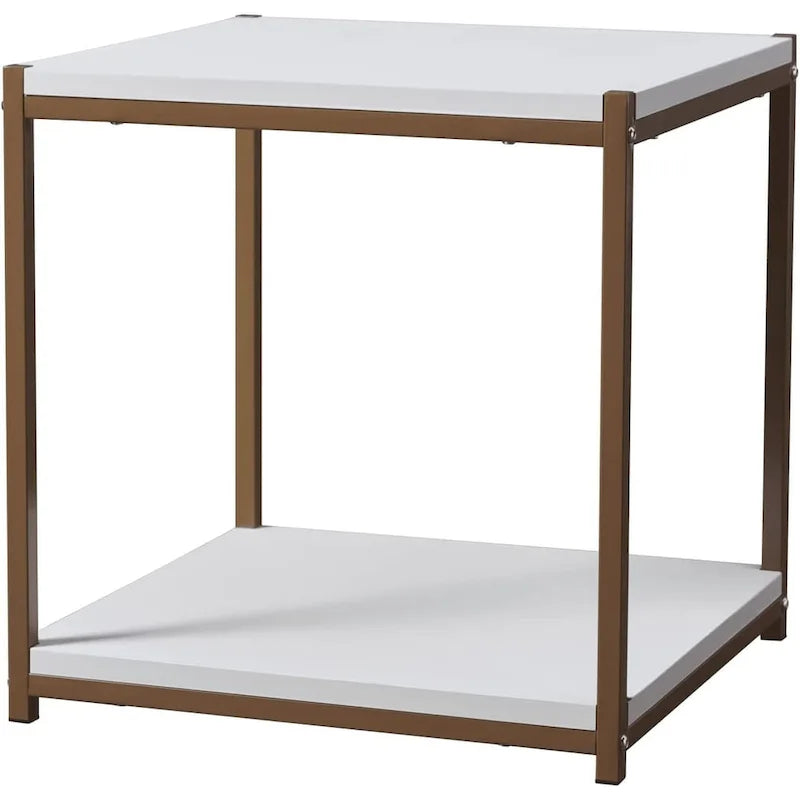 Table d'appoint haute Caffoz avec étagère de rangement
