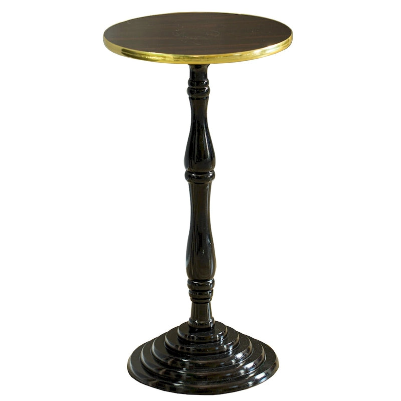 Table d'appoint ronde en bois, Table d'appoint piédestal pour salon - Meuble moderne, Support décoratif, Solution pour petit espace