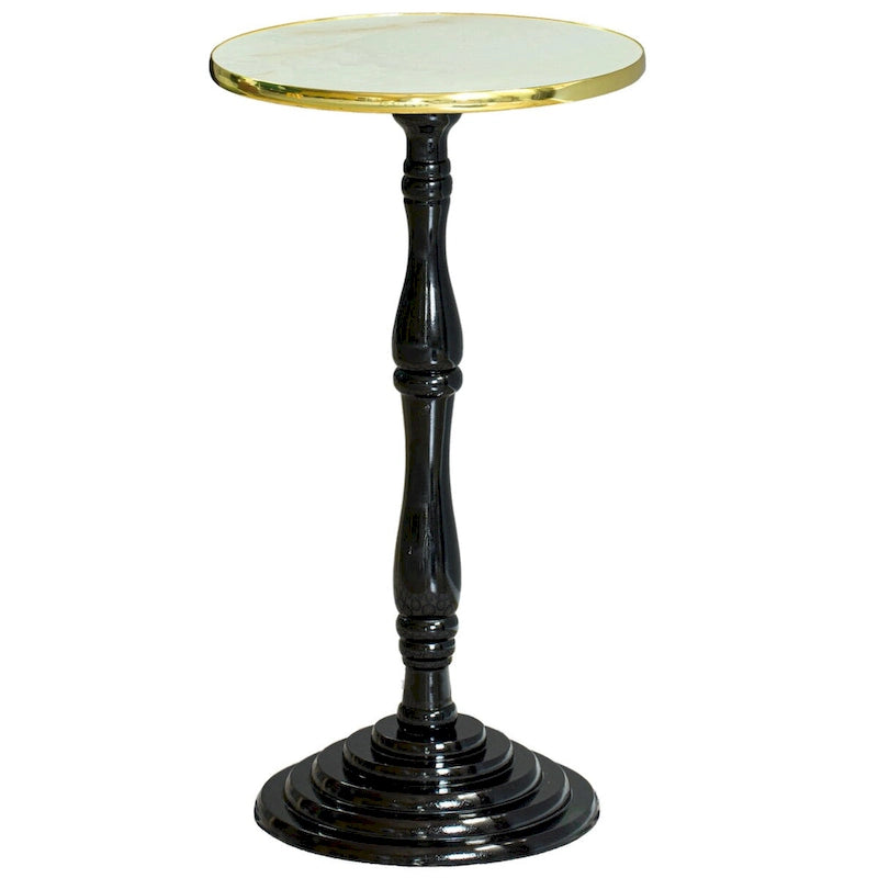 Table d'appoint ronde en bois, Table d'appoint piédestal pour salon - Meuble moderne, Support décoratif, Solution pour petit espace