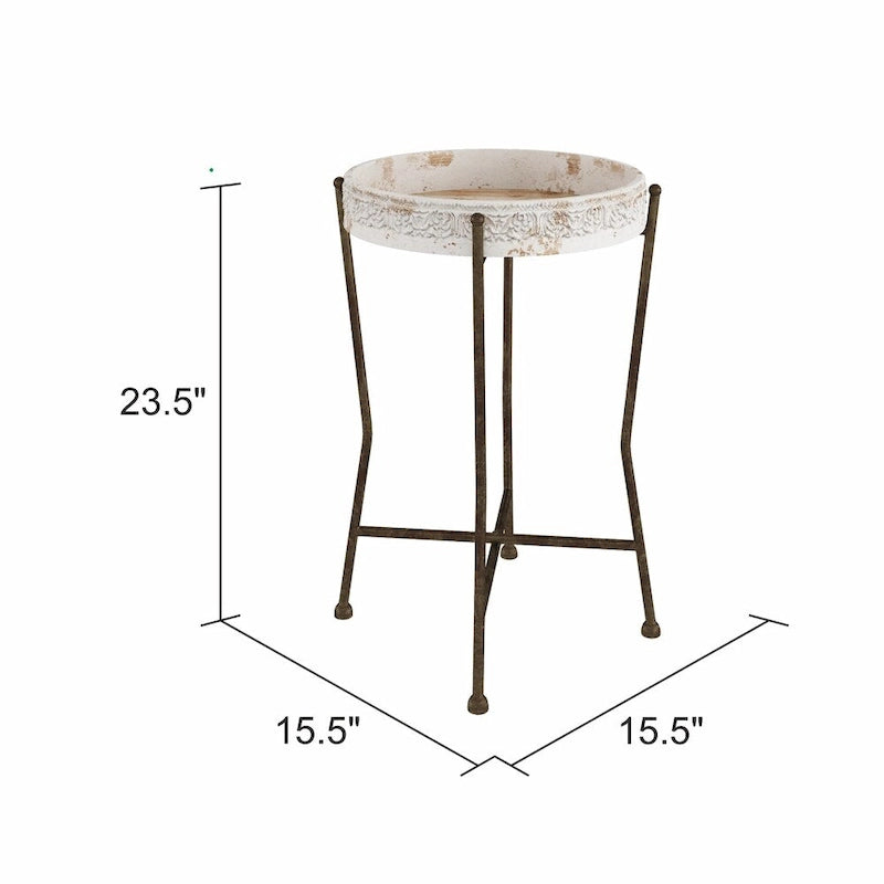 Table d'appoint de ferme Sarina - 23,5H x 15,5L x 15,5P