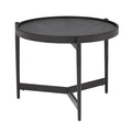 Table d'appoint moderne Estrade Studio Designs Home en métal noir et miroir, 22 po de diamètre, plateau réversible