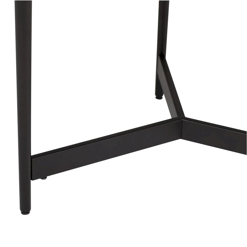 Table d'appoint moderne Estrade Studio Designs Home en métal noir et miroir, 22 po de diamètre, plateau réversible