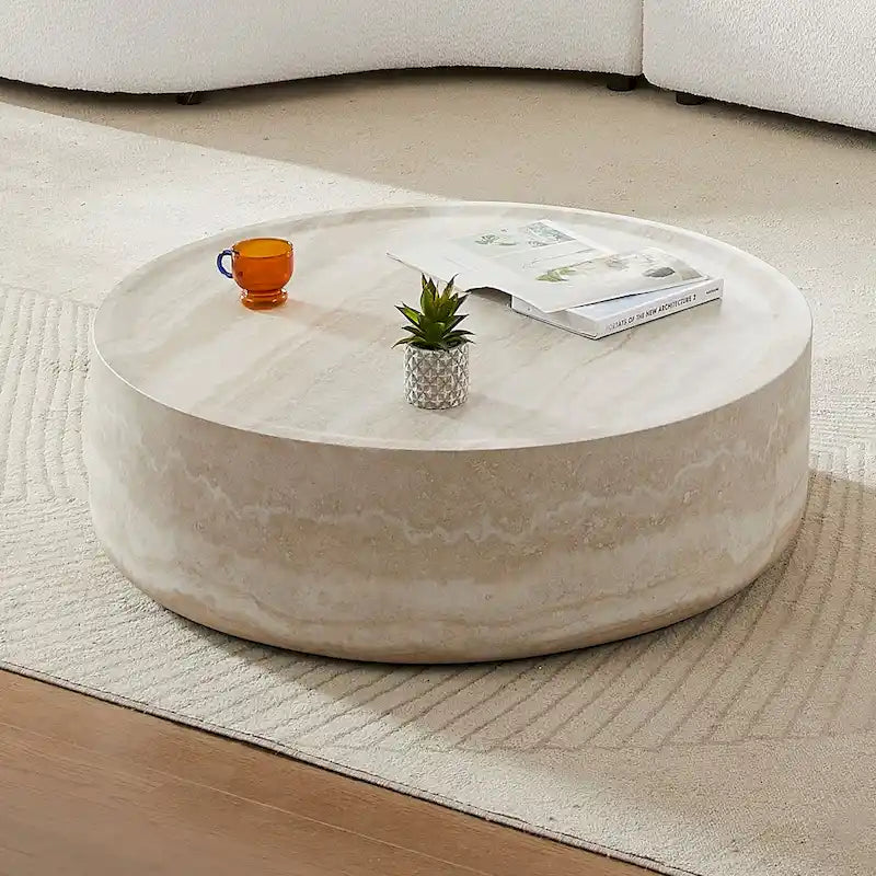 31.49 Tables basses rondes à motif faux MARS, aucun assemblage requis