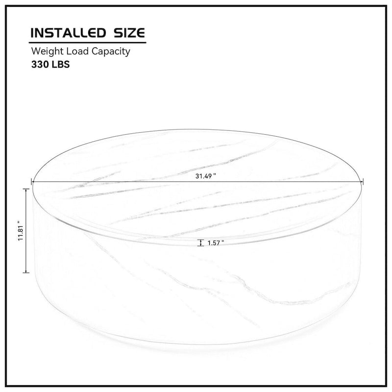 31.49 Tables basses rondes à motif faux MARS, aucun assemblage requis