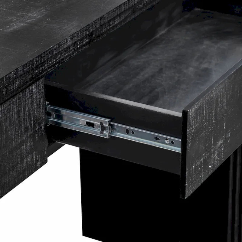Console Unique Rétro avec Silhouette Ouverte, Deux Tiroirs Supérieurs