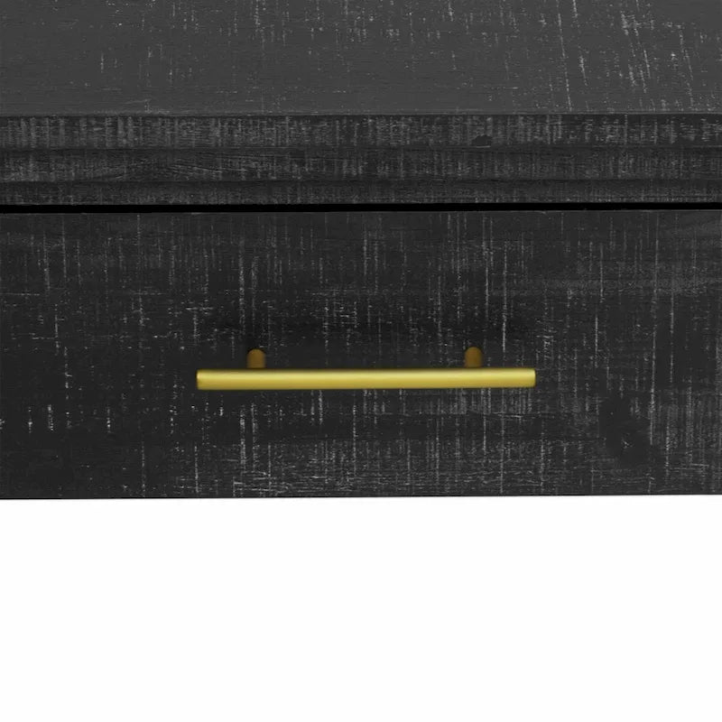 Console Unique Rétro avec Silhouette Ouverte, Deux Tiroirs Supérieurs