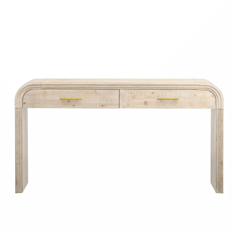 Console Unique Rétro avec Silhouette Ouverte, Deux Tiroirs Supérieurs