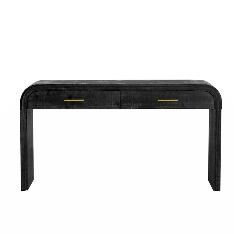 Console Unique Rétro avec Silhouette Ouverte, Deux Tiroirs Supérieurs