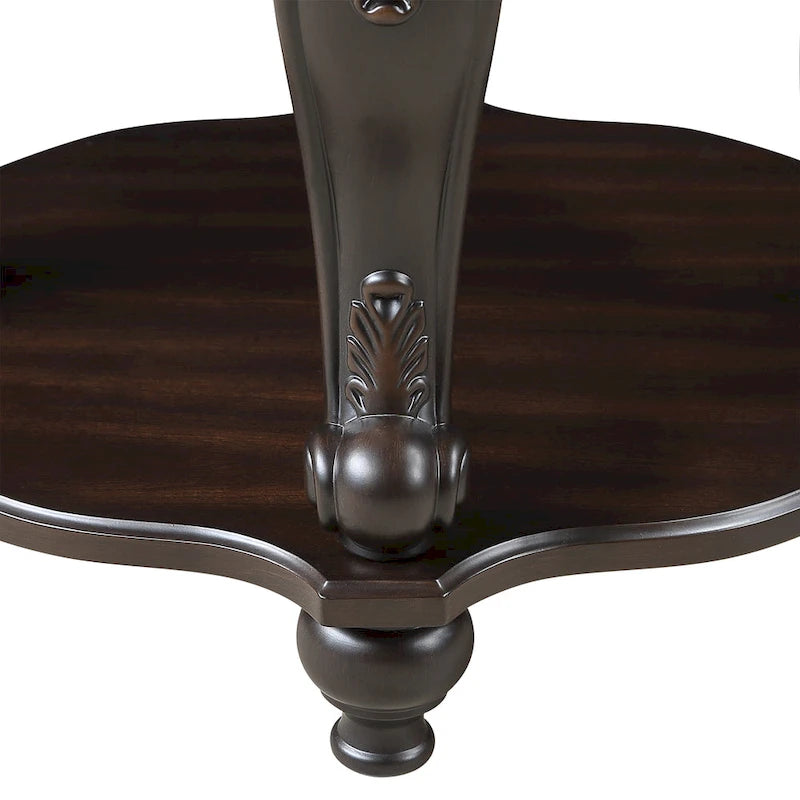 Table d'appoint ronde de 22 pouces avec étagère