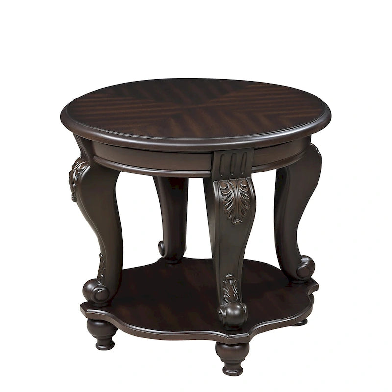 Table d'appoint ronde de 22 pouces avec étagère