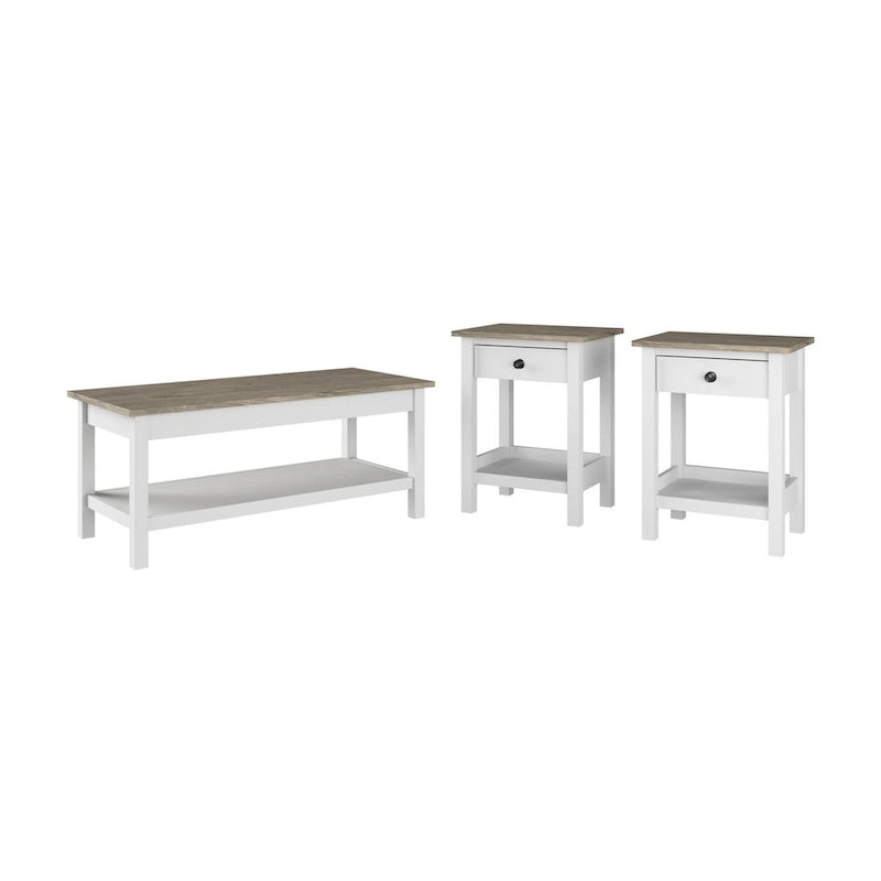 Table basse et tables d'appoint de la collection Mayfield Farmhouse de Bush Furniture