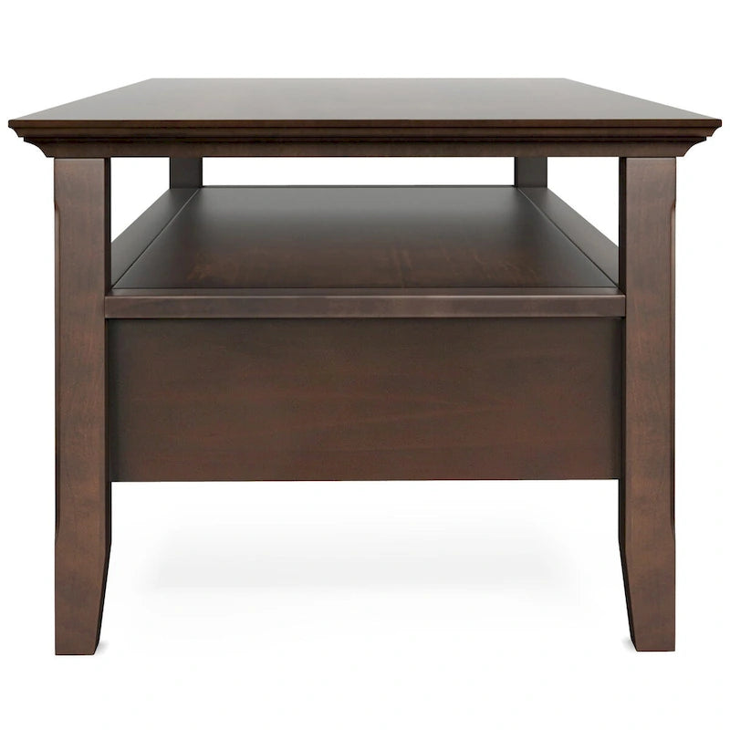 Wyndenhall Normandy Table Basse Transitionnelle Rectangulaire de 122 cm de Large en BOIS MASSIF avec Tiroir, Brunette Brown