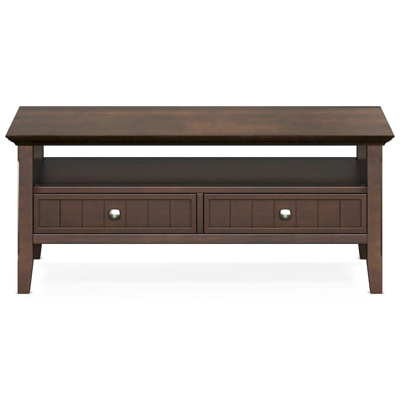 Wyndenhall Normandy Table Basse Transitionnelle Rectangulaire de 122 cm de Large en BOIS MASSIF avec Tiroir, Brunette Brown