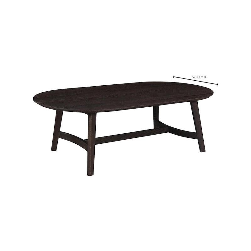 Table basse Aurelle Home Tyier en chêne massif de style moderne du milieu du siècle - 54 L x 17 H x 28 P