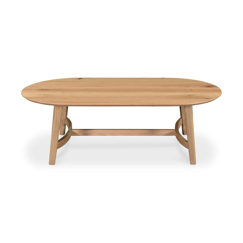Table basse Aurelle Home Tyier en chêne massif de style moderne du milieu du siècle - 54 L x 17 H x 28 P