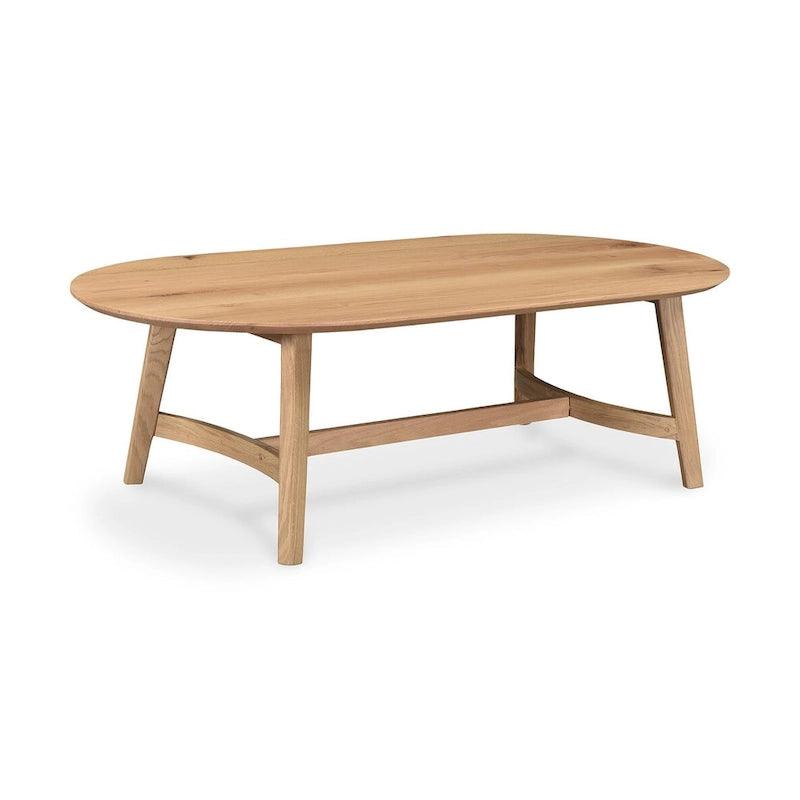 Table basse Aurelle Home Tyier en chêne massif de style moderne du milieu du siècle - 54 L x 17 H x 28 P