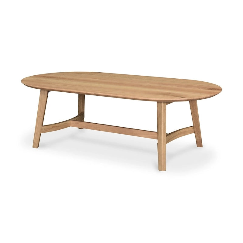 Table basse Aurelle Home Tyier en chêne massif de style moderne du milieu du siècle - 54 L x 17 H x 28 P