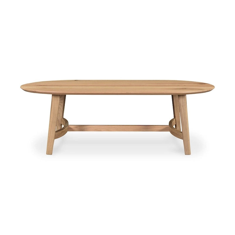 Table basse Aurelle Home Tyier en chêne massif de style moderne du milieu du siècle - 54 L x 17 H x 28 P