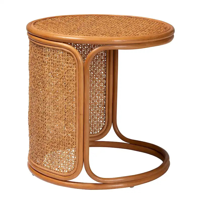 Table d'appoint en rotin bohème Eldon