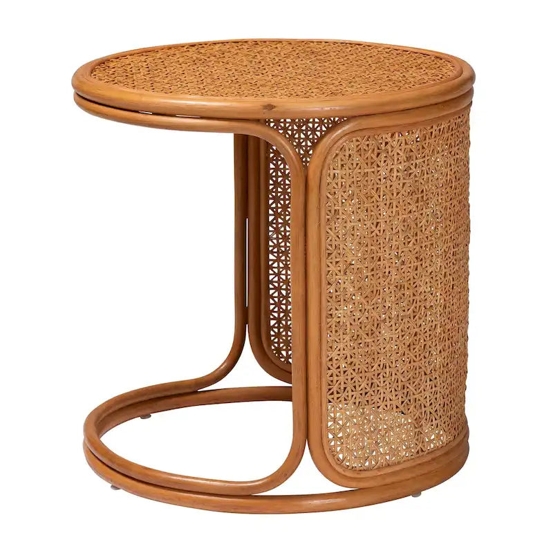 Table d'appoint en rotin bohème Eldon