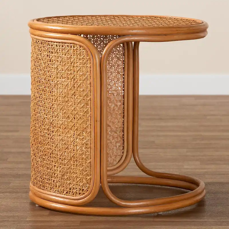 Table d'appoint en rotin bohème Eldon