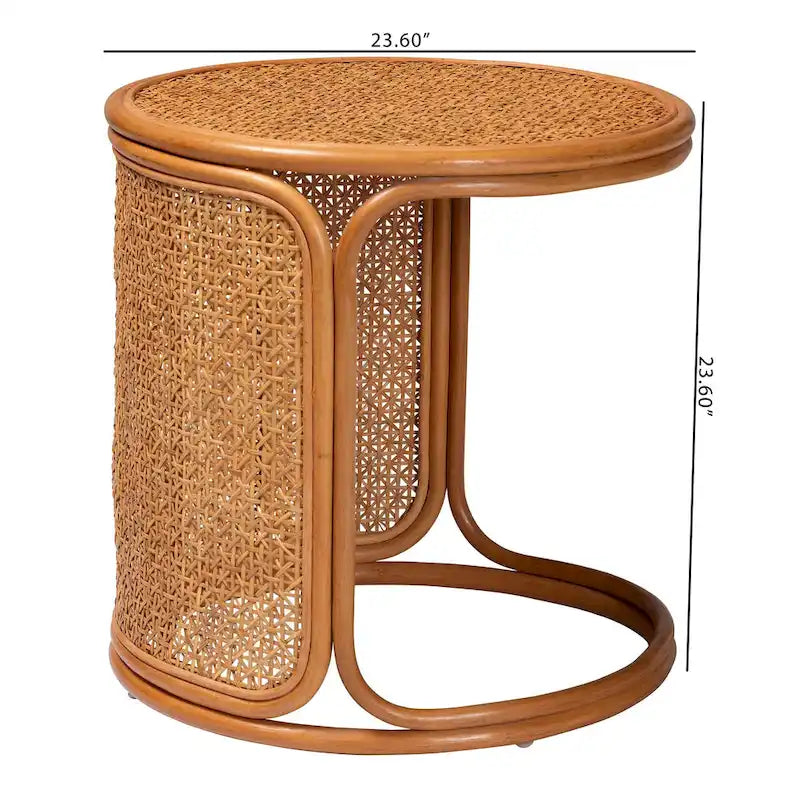 Table d'appoint en rotin bohème Eldon