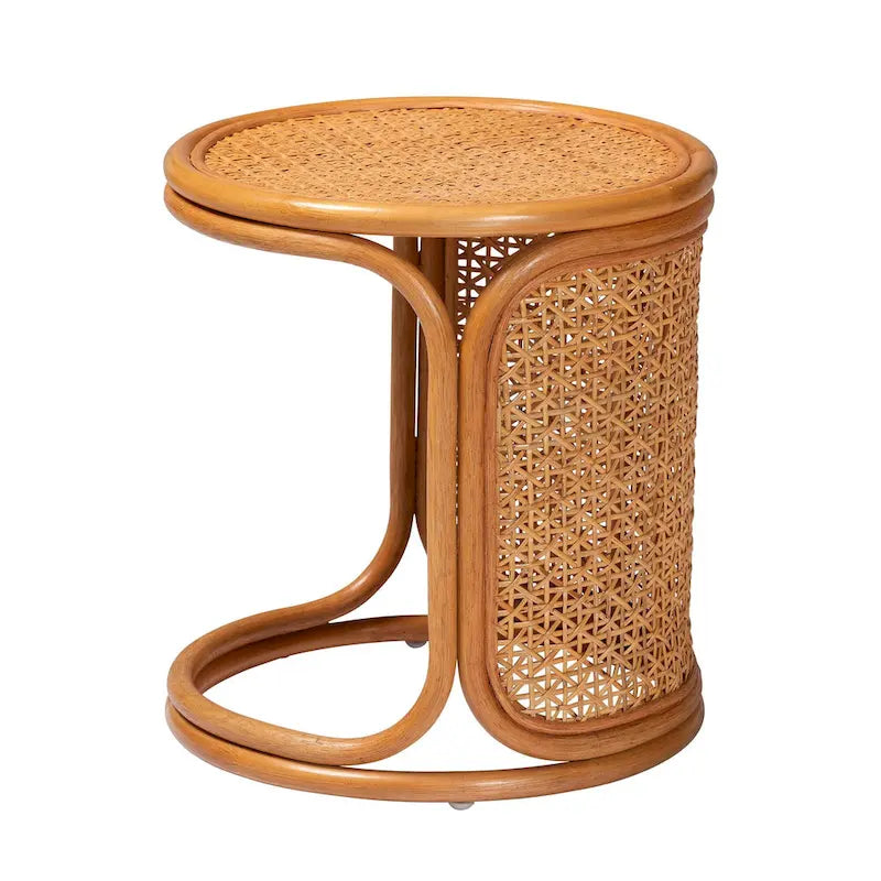 Table d'appoint en rotin bohème Eldon