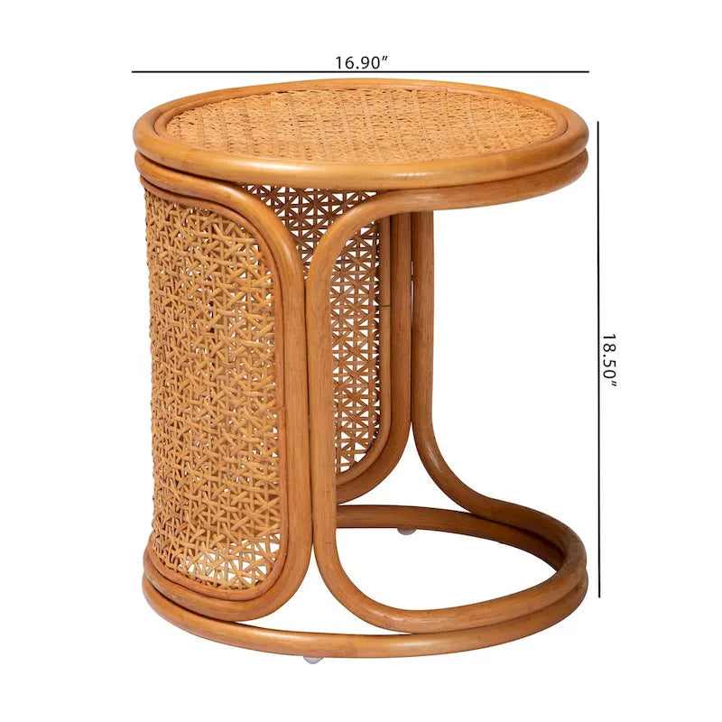 Table d'appoint en rotin bohème Eldon