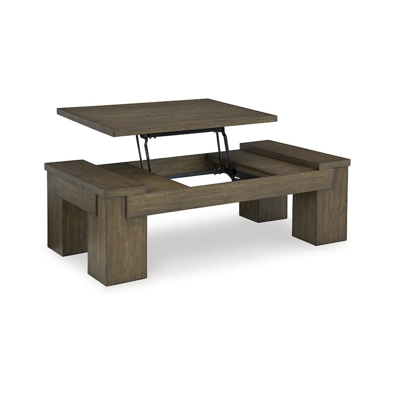 Table basse à plateau relevable Signature Design by Ashley Rosswain Brown - 54 larg. x 28 prof. x 18 haut.