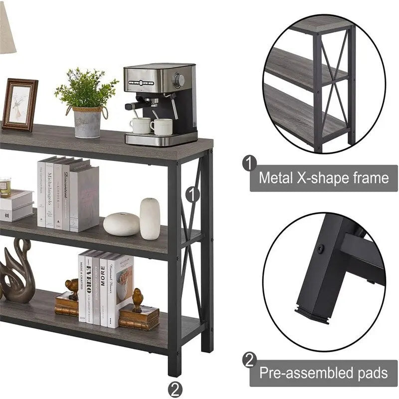 Console de canapé industrielle - 13,39 P x 47,24 L x 30 H