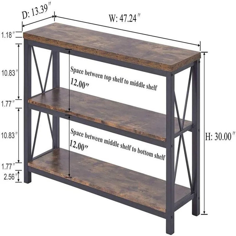 Console de canapé industrielle - 13,39 P x 47,24 L x 30 H