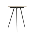 Table d'appoint ronde avec base en métal en chêne blanc et noir