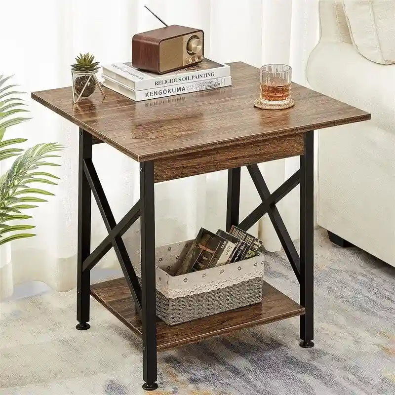 Table d'appoint industrielle de 60 cm – 60 P x 60 L x 59,5 H cm