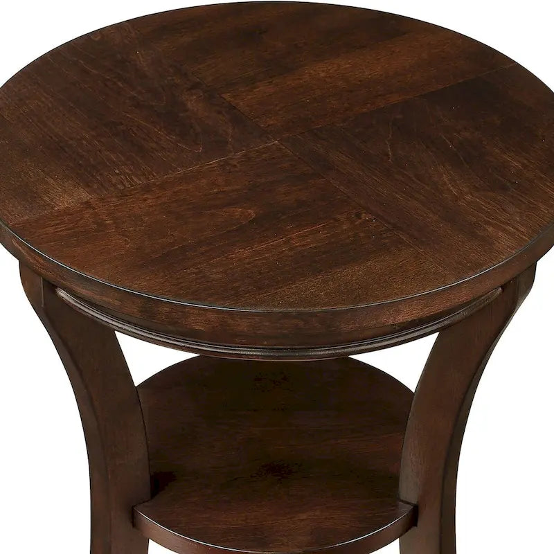 Table d'appoint ronde en bois de 16 pouces
