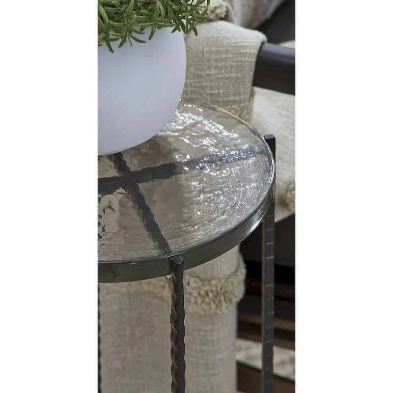 Signature Design by Ashley Newgoren Table d'appoint transparente/noire - 11L x 11P x 24H