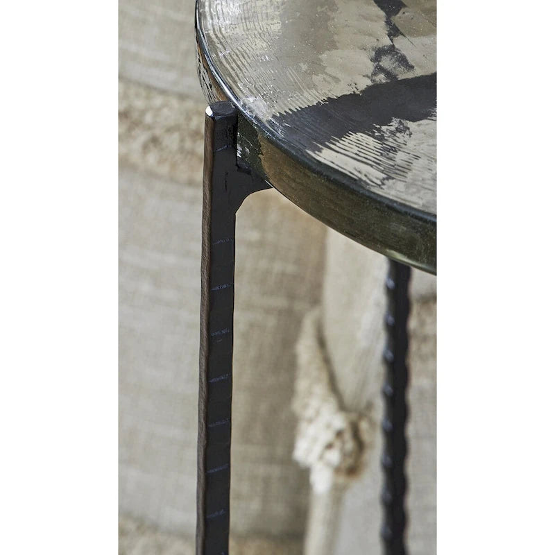 Signature Design by Ashley Newgoren Table d'appoint transparente/noire - 11L x 11P x 24H